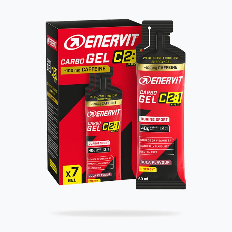 Zestaw żeli energetycznych Enervit Carbo Gel C2:1Pro 7 szt. x 60 ml cola with caffeine
