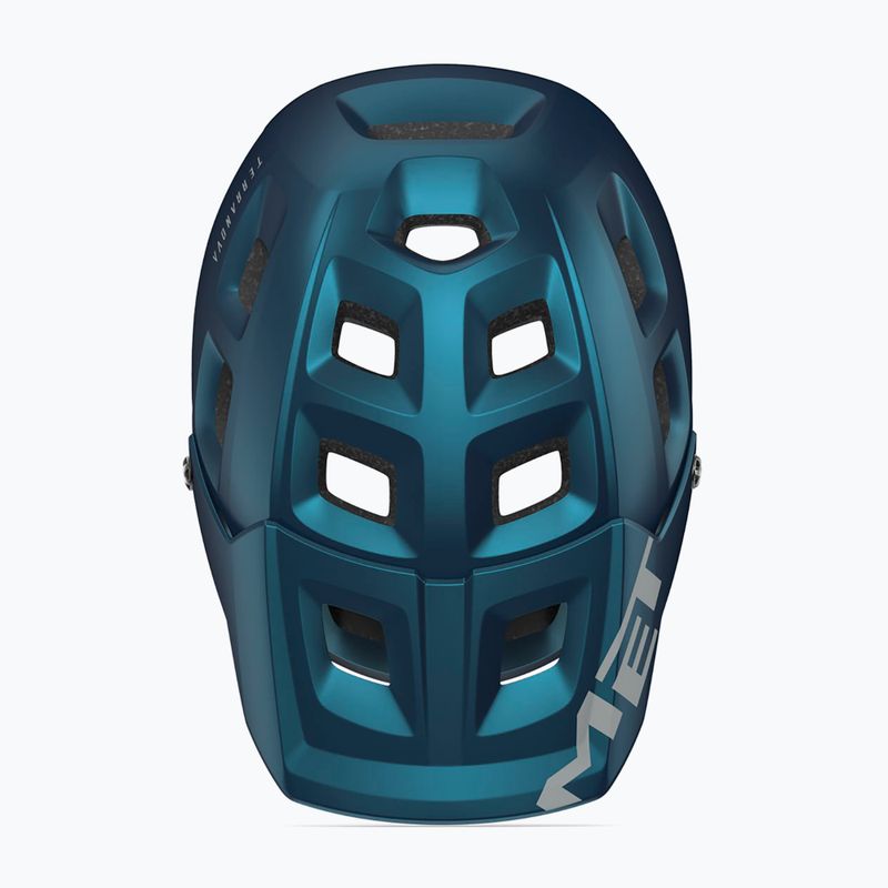 Kask rowerowy MET Terranova teal blue/ black metalic matt 7