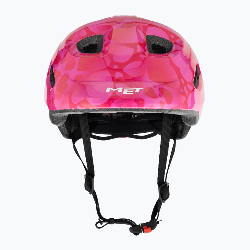 Kask rowerowy dziecięcy MET Hooray pink hearts glossy 2
