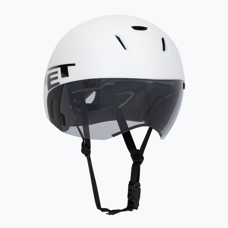 Kask rowerowy MET Codatronica white/silver matt glossy