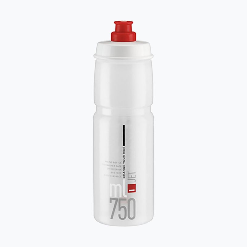 Bidon rowerowy Elite Jet 750 ml clear/red logo