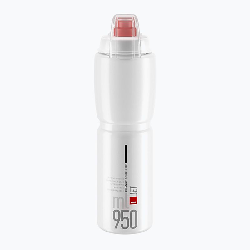 Bidon rowerowy Elite Jet Plus 950 ml clear/red logo