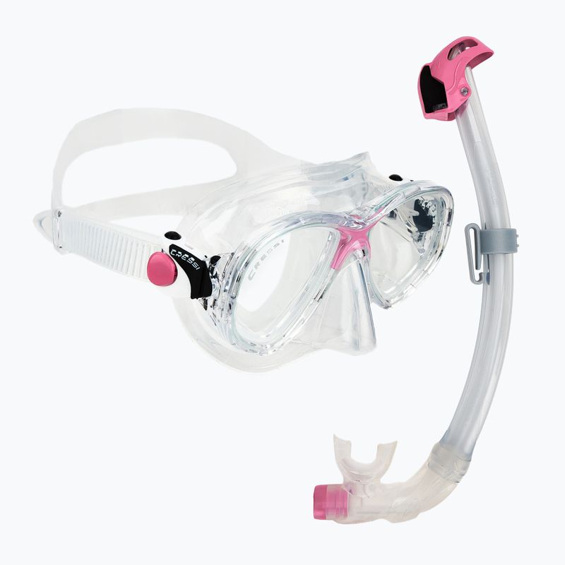 Zestaw do nurkowania Cressi Marea + Seal Dry Jr clear/pink