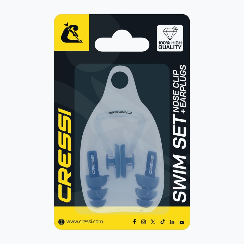 Zestaw zacisk + zatyczki Cressi Aqua Kit Ear Plugs + Nose Clip blue 4