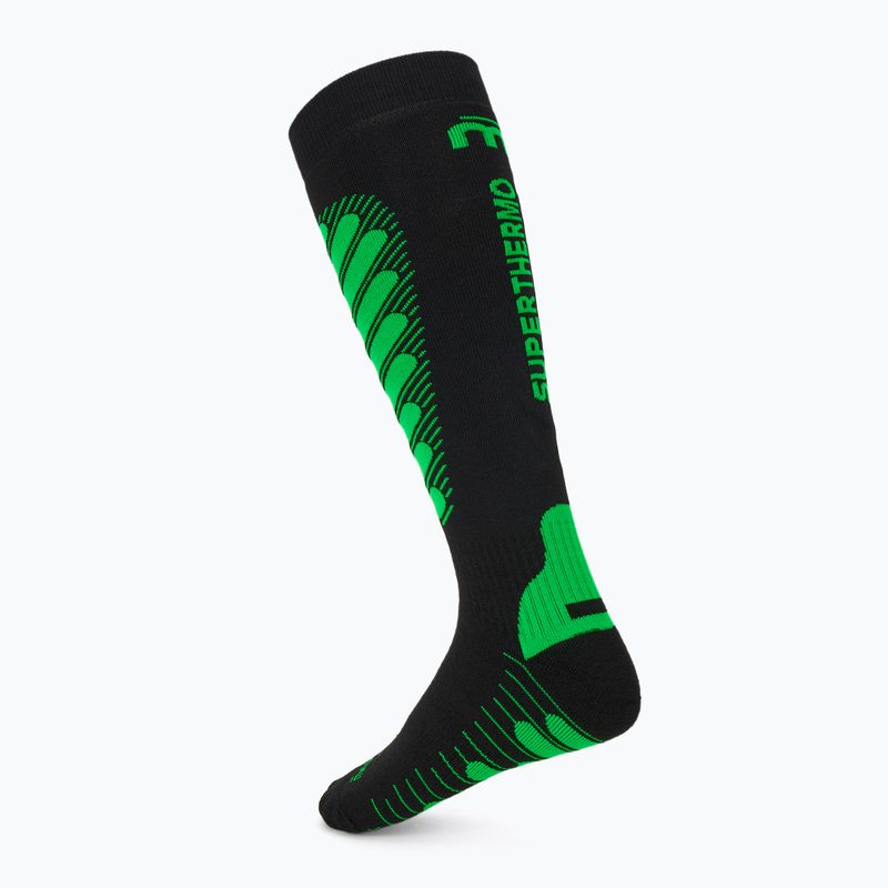 Skarpety narciarskie Mico Heavy Weight Superthermo Primaloft Merino Ski nero verde fluo 2
