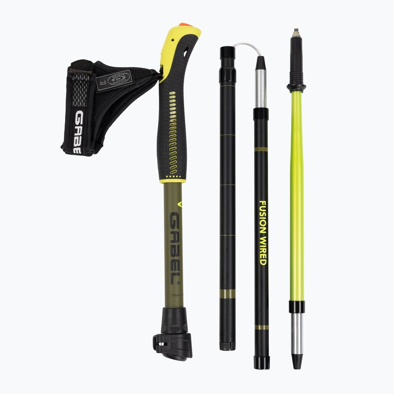 Kije nordic walking GABEL Fusion Wired czarny/limonkowy 2
