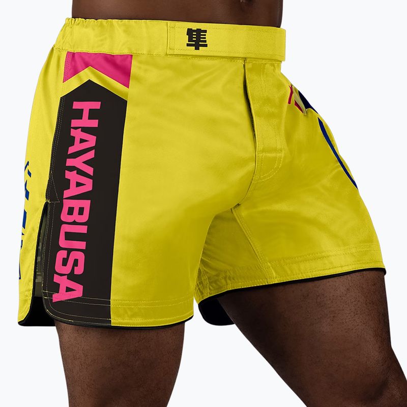 Spodenki treningowe męskie Hayabusa Icon Mid-Thigh MMA yellow/blue 2
