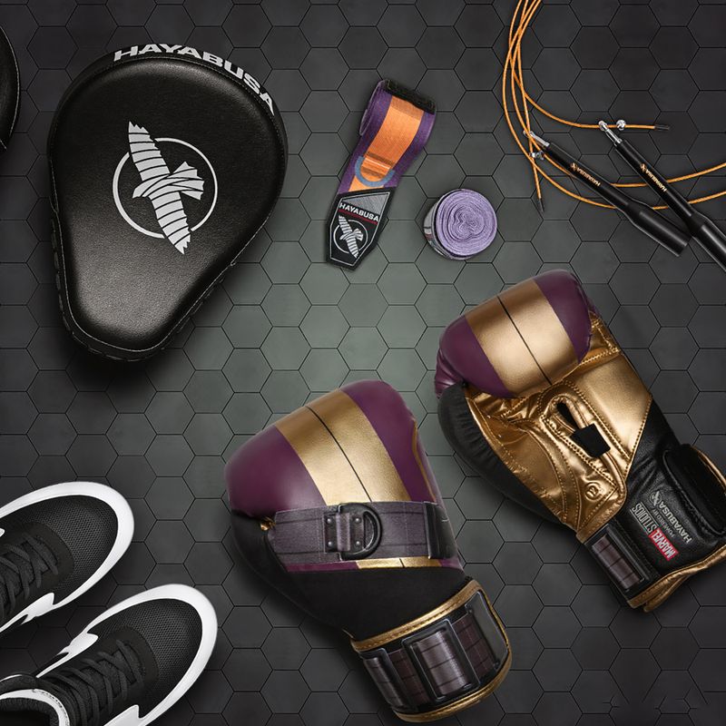 Rękawice bokserskie Hayabusa Marvel's Batroc purple/gold 11
