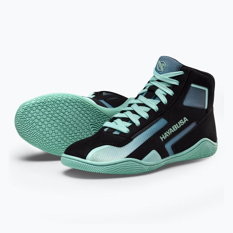 Buty bokserskie Hayabusa Surge black/cyan 8