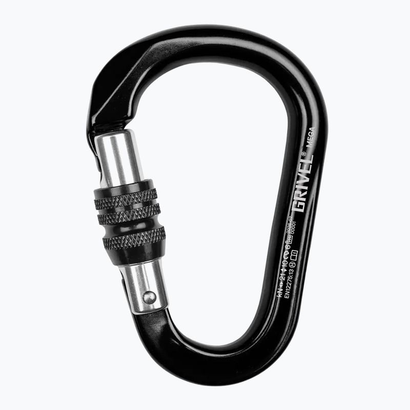 Karabinek wspinaczkowy Grivel Mega K6N Screw Lock black/black