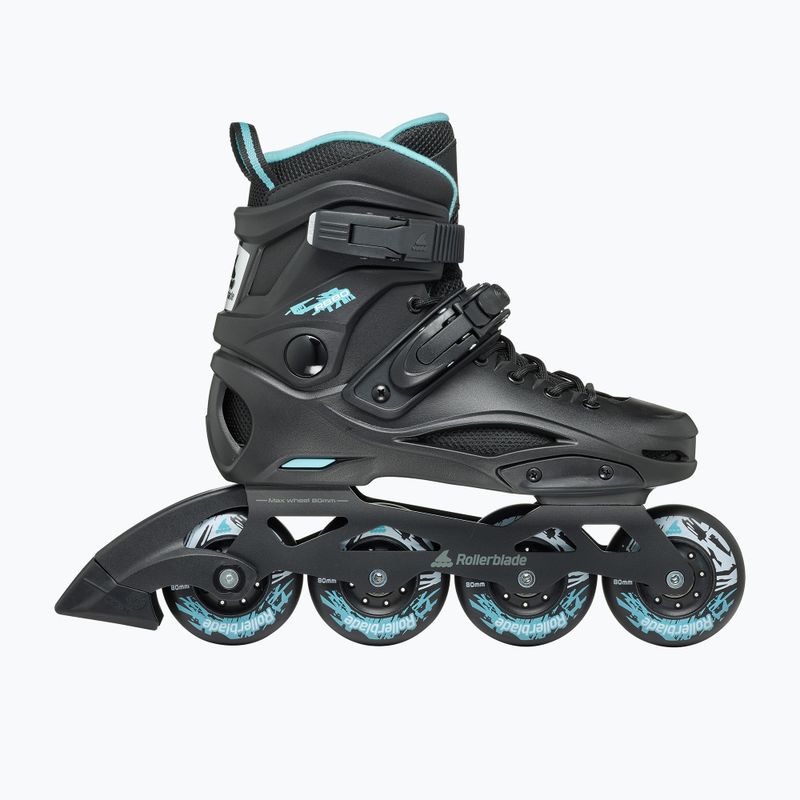 Rolki damskie Rollerblade RB 80 W black/light blue 2