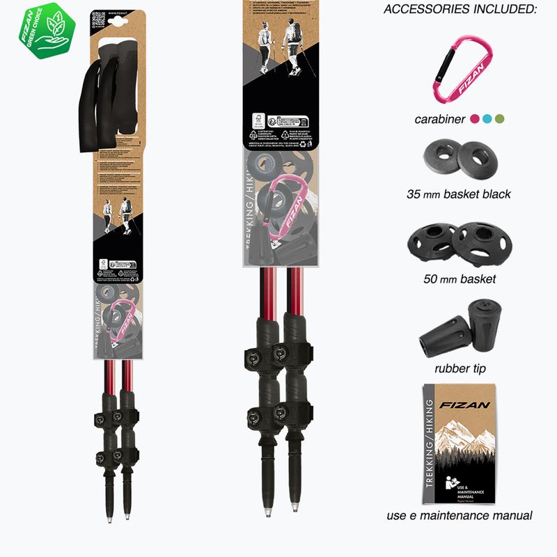 Kije trekkingowe Fizan Trek Pro L dark red 7