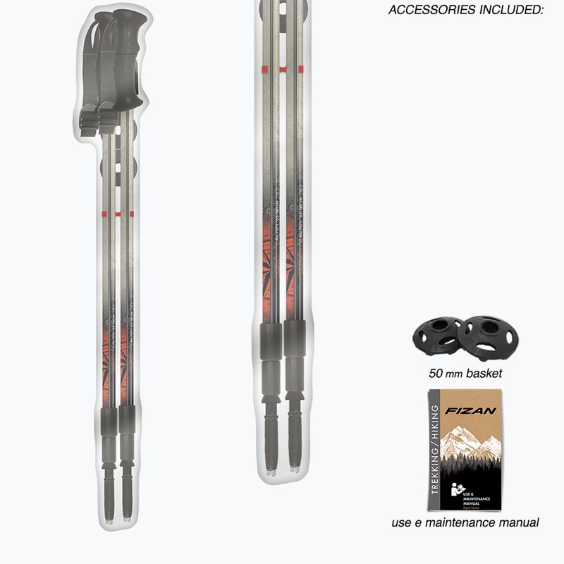 Kije trekkingowe  Fizan Explorer beige/red 7