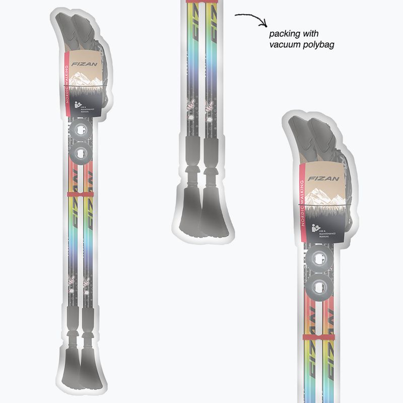 Kije nordic walking Fizan Speed Junior rainbow 6