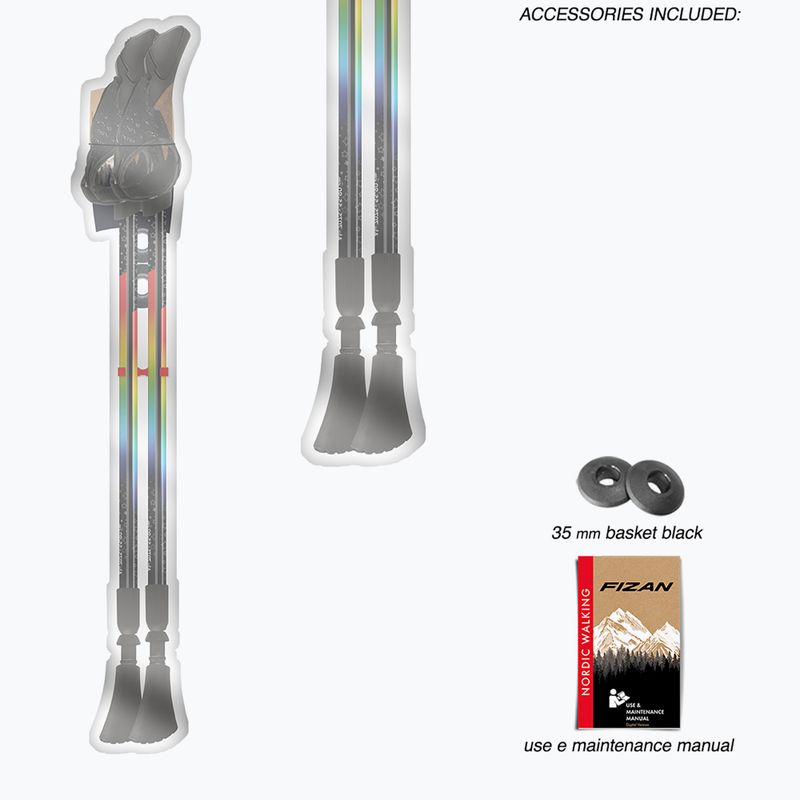 Kije nordic walking Fizan Speed Junior rainbow 7