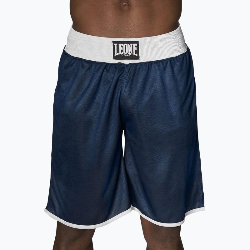 Spodenki bokserskie męskie LEONE 1947 Double Face Boxing blue/red