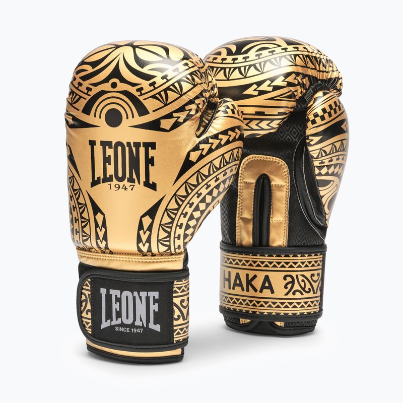 Rękawice bokserskie LEONE 1947 Haka black/gold 2
