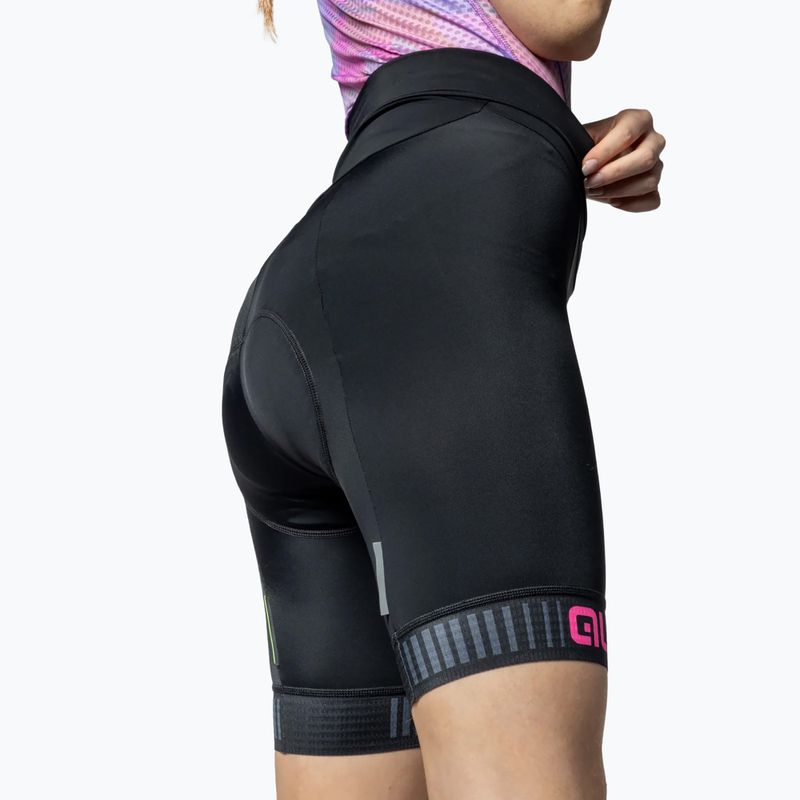 Spodenki rowerowe damskie Alé Traguardo black/fluo pink 4