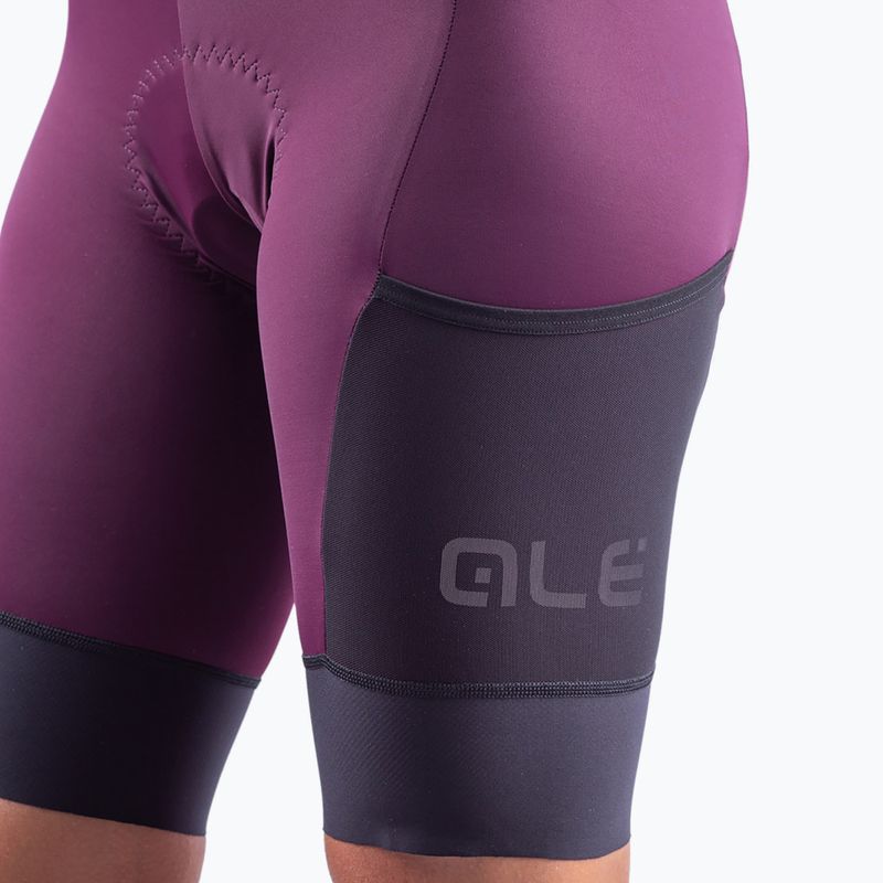 Spodenki rowerowe damskie Alé Stones Cargo Bibshorts plum 3