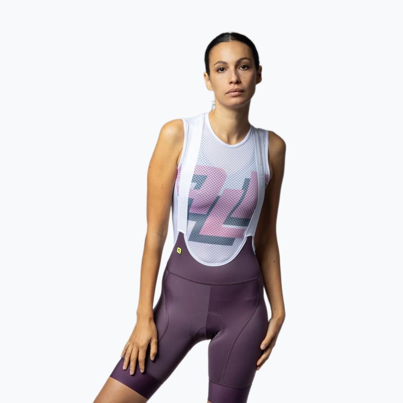 Spodenki rowerowe damskie Alé Magic Colour Bibshorts bordeaux