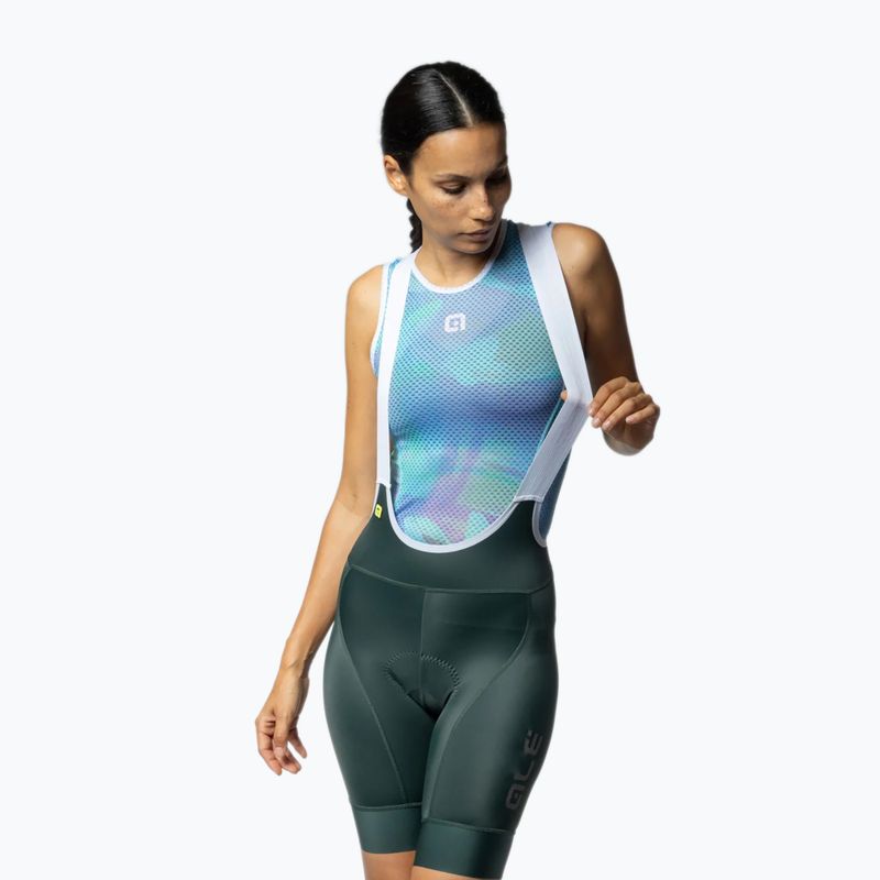Spodenki rowerowe damskie Alé Magic Colour Bibshorts forest green