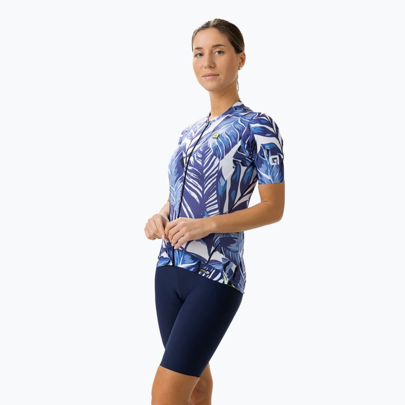 Koszulka rowerowa damska Alé Leaf blue 3