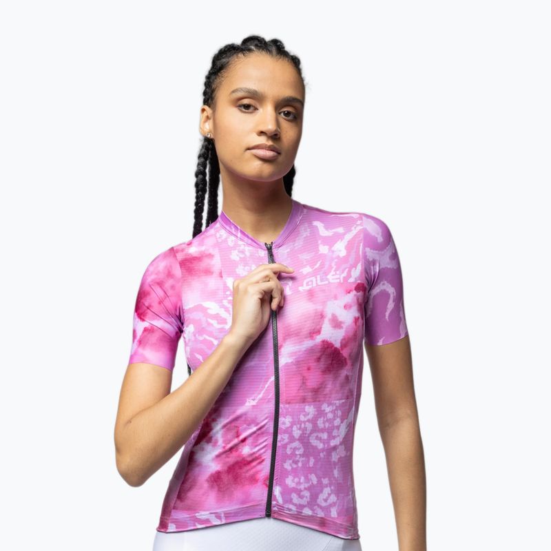 Koszulka rowerowa damska Alé Linfa pink combo