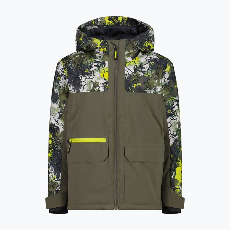 Kurtka narciarska dziecięca CMP 36W0714P Fix Hood olive/acido