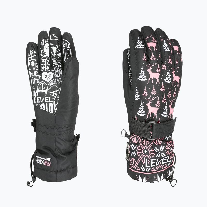 Rękawice narciarskie dziecięce Level Junior ninja pink 7