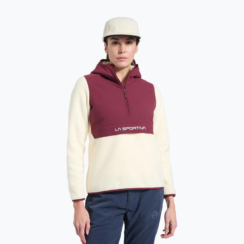 Bluza damska La Sportiva Guidance Sherpa Hoody chalk/redwood