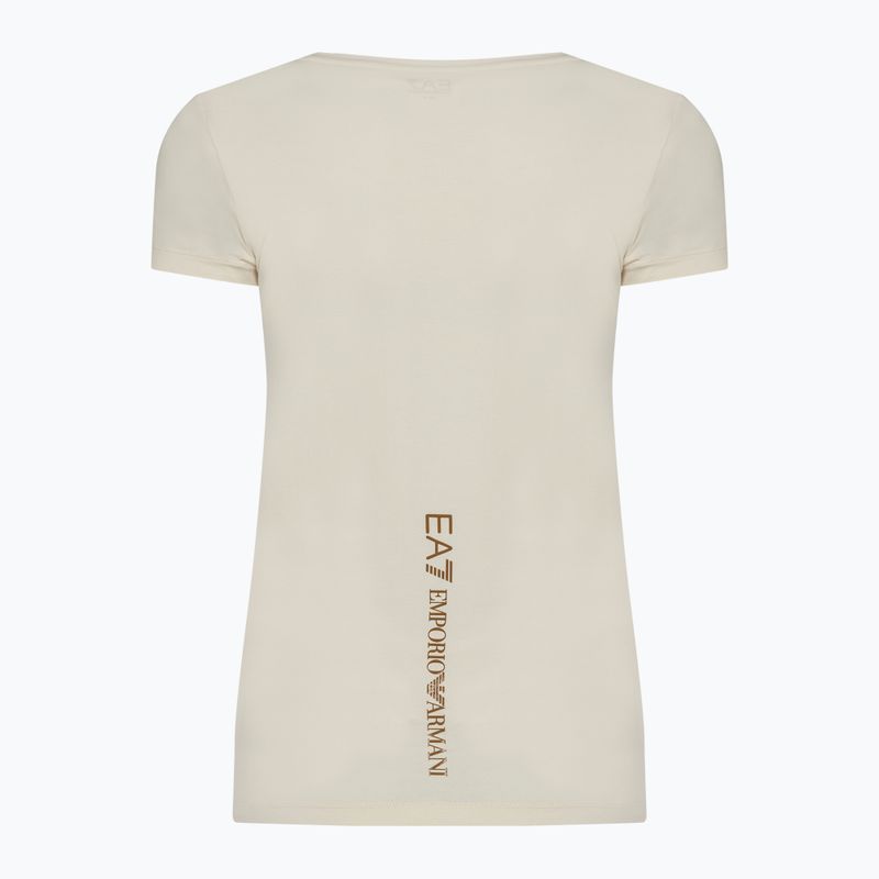 Koszulka damska EA7 Emporio Armani Train Shiny pristine/logo brown 2