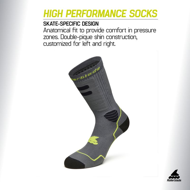Skarpety Rollerblade High Performance anthracite/lime 3