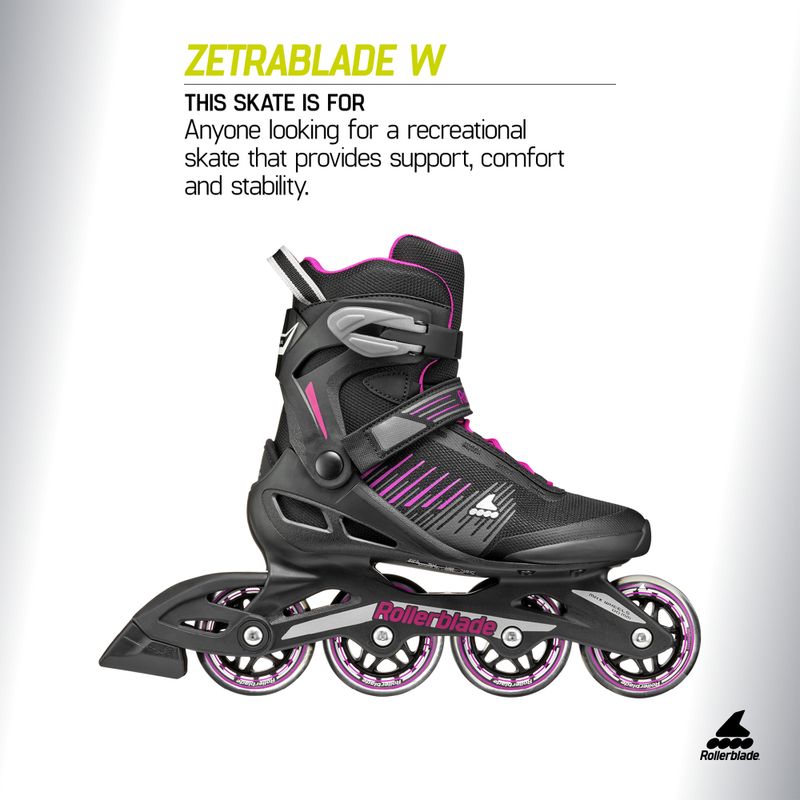 Rolki damskie Rollerblade Zetrablade W black/cyclemen pink 8
