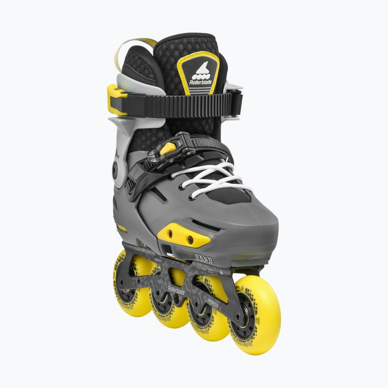 Rolki dziecięce Rollerblade Apex Jr charcoal/yellow 4
