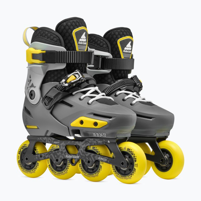 Rolki dziecięce Rollerblade Apex Jr charcoal/yellow 7