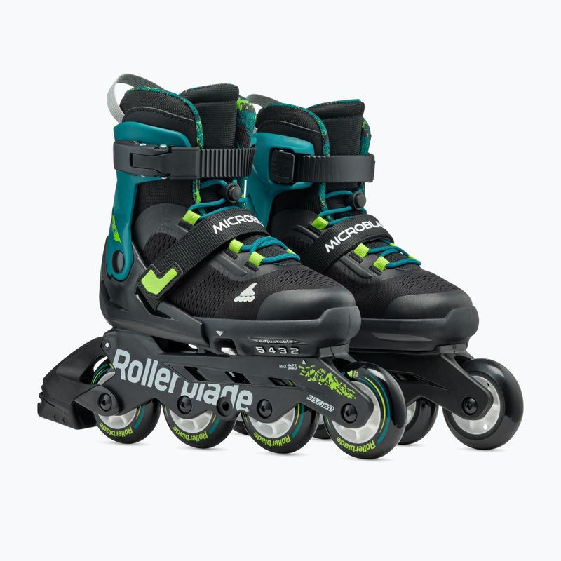 Rolki dziecięce Rollerblade Microblade XT Jr black/petrol green 2