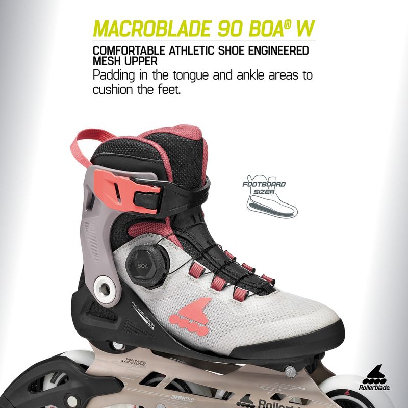 Rolki damskie Rollerblade Macroblade 90 Boa W grey/amethyst rose 8