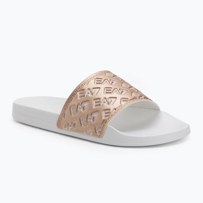 Klapki EA7 Emporio Armani Water Sports All Over white/rose gold