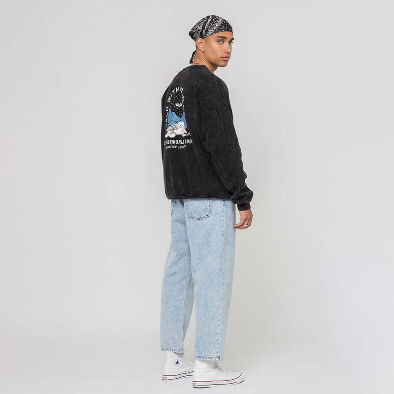 Bluza męska Kaotiko Washed Netherworld Door black 4