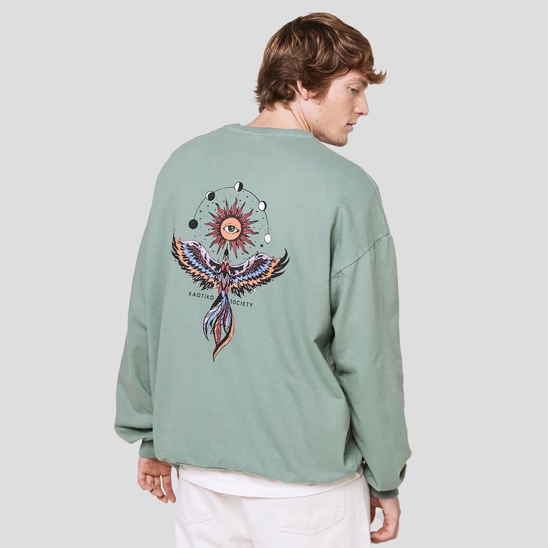 Bluza męska Kaotiko Washed Phoenix green 2