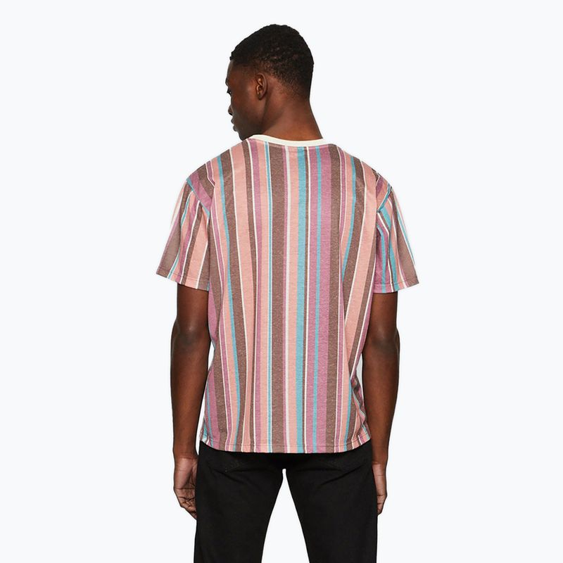 Koszulka męska Kaotiko Luken Stripes brown 2