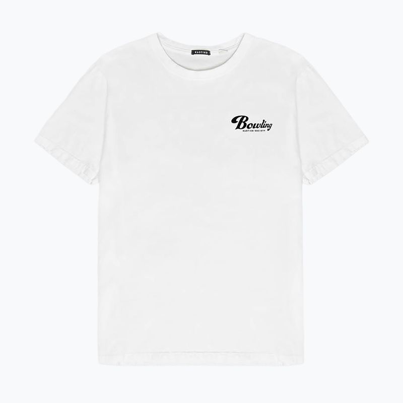 Koszulka męska Kaotiko Washed Bowling white