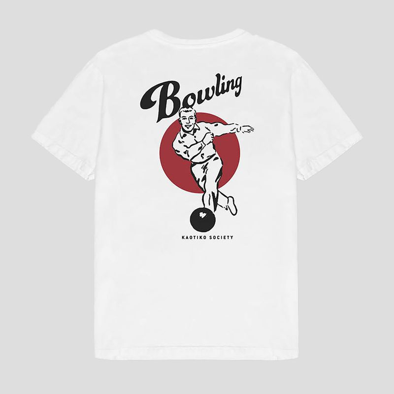 Koszulka męska Kaotiko Washed Bowling white 2