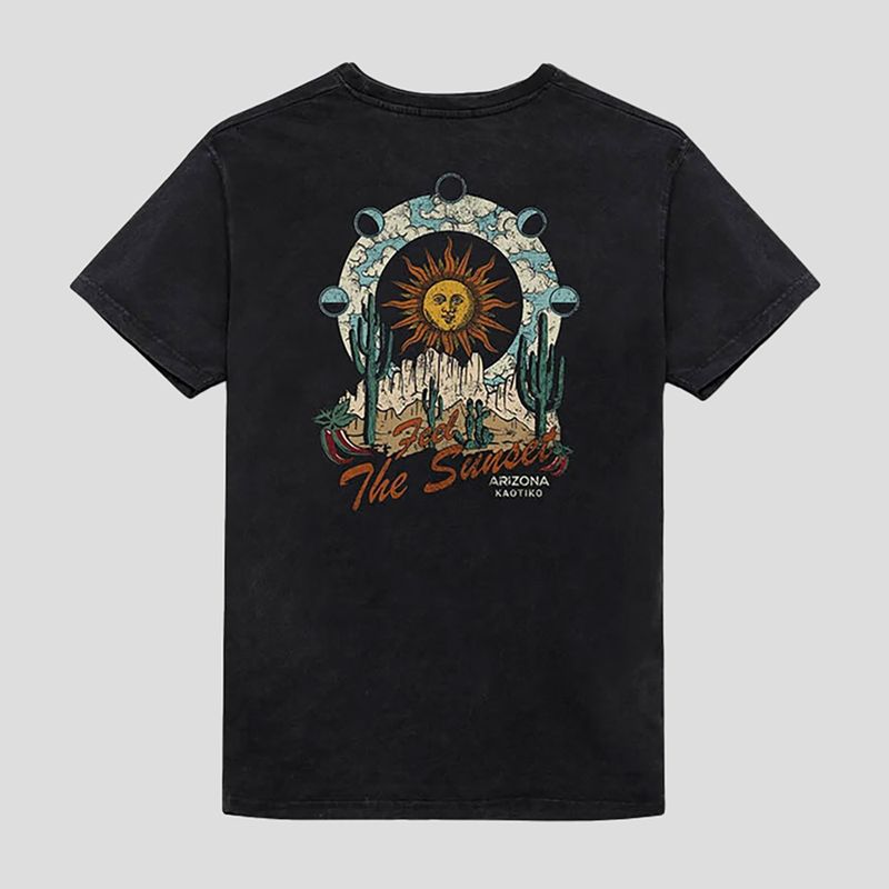 Koszulka męska Kaotiko Washed Sunset black 2