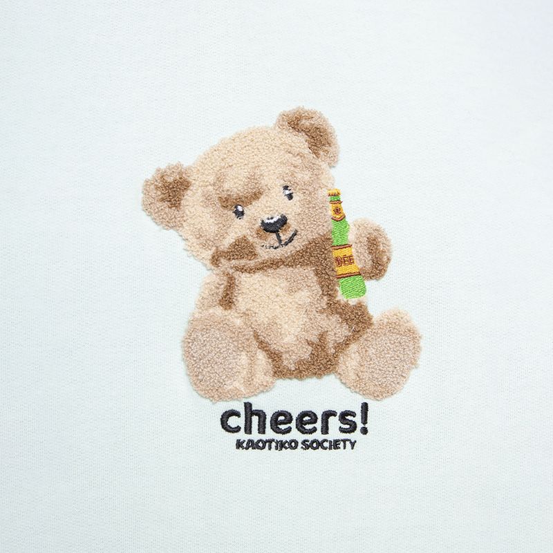 Bluza męska Kaotiko Bear Cheers green water 3