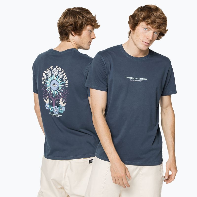 Koszulka męska Kaotiko Washed Expect Nothing navy 3