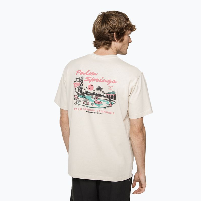 Koszulka męska Kaotiko M/C Palm Springs Organic Cotton ivory 2