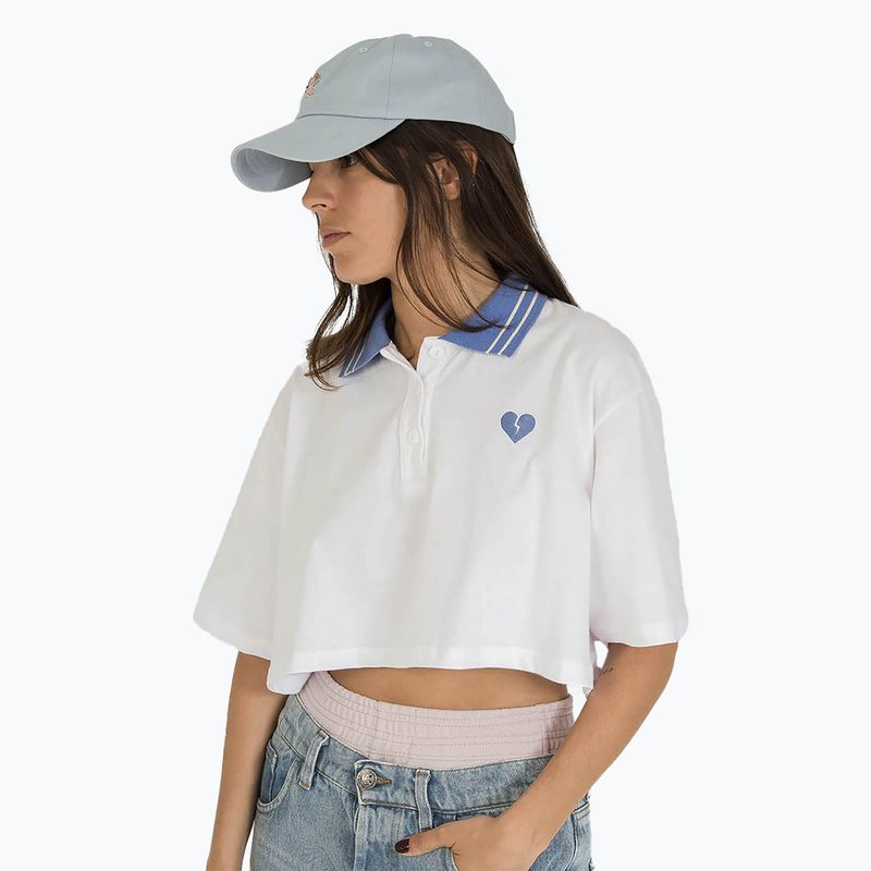 Koszulka polo damska Kaotiko Broken Heart white