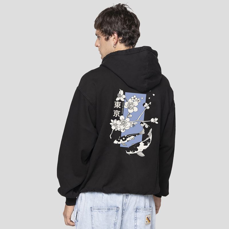 Bluza męska Kaotiko Koi z kapturem black 2