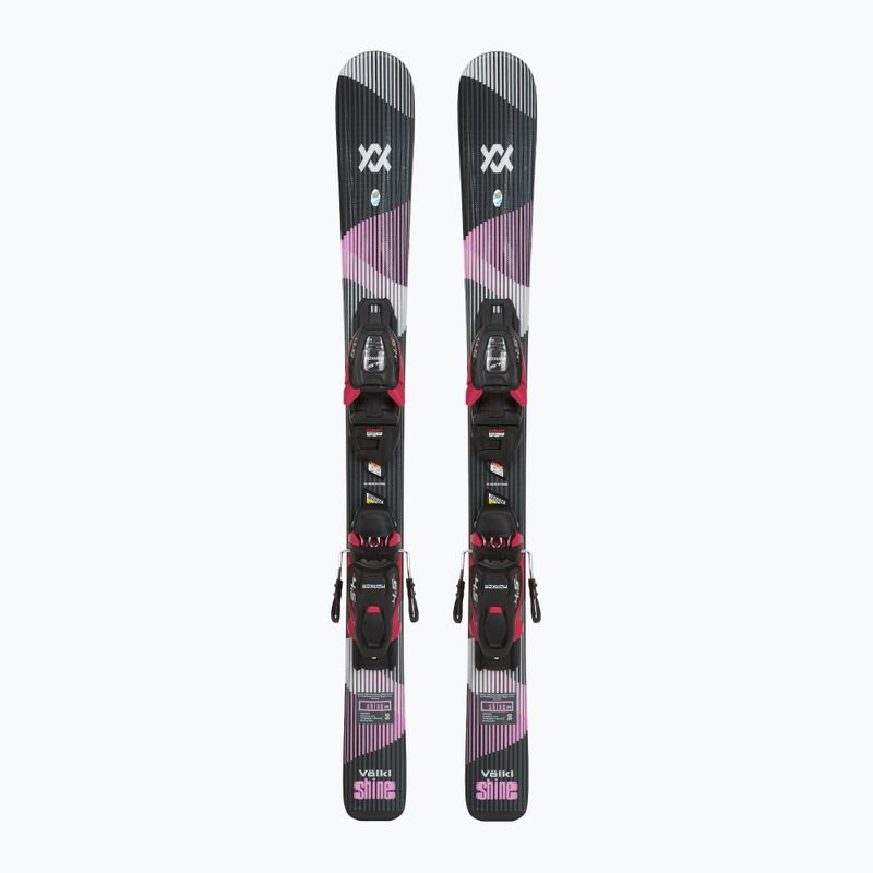 Narty zjazdowe dziecięce Völkl Shine Jr + wiązania 4.5 VMotion Jr Lady 80-90 cm black/pink